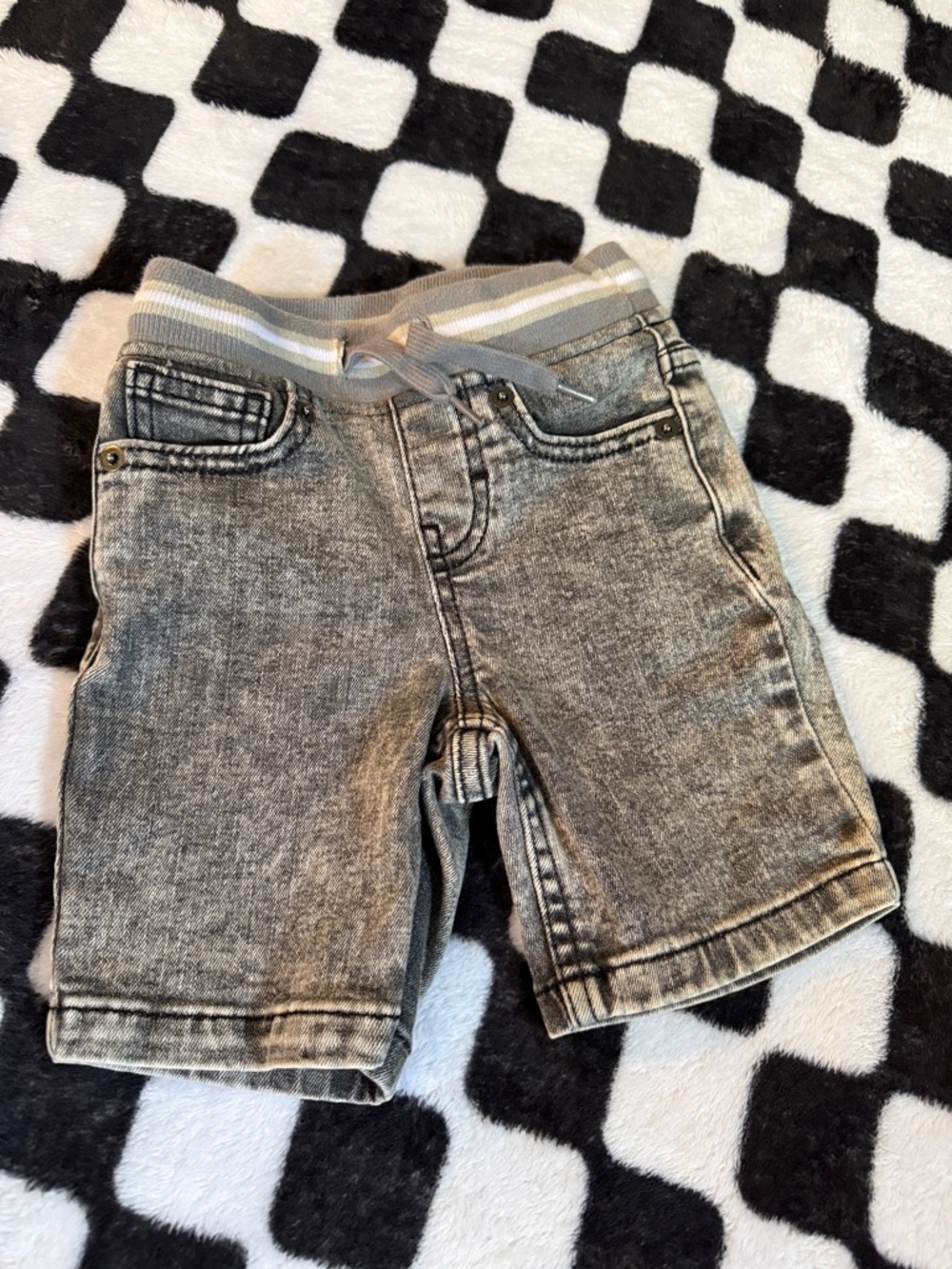 wonder nation Gray Acid Wash Stretch Denim Kids Shorts